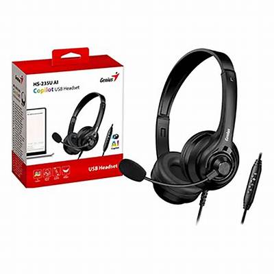 Audífonos con Micrófono Genius HS-235U AI USB-A/USB-C con Botón Copilot