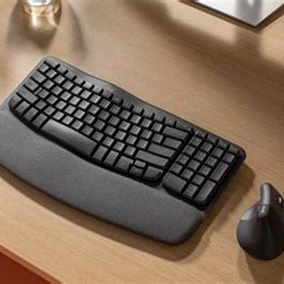 Teclado Ergonómico Inalámbrico Logitech Wave Keys for Business Grafito