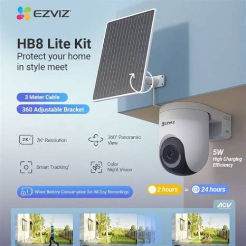 Cámara Wi-Fi EZVIZ HB8 con Batería Giratoria